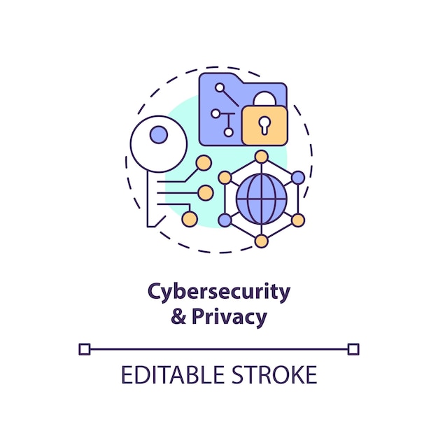 Pictogram voor cyberbeveiliging en privacyconcept