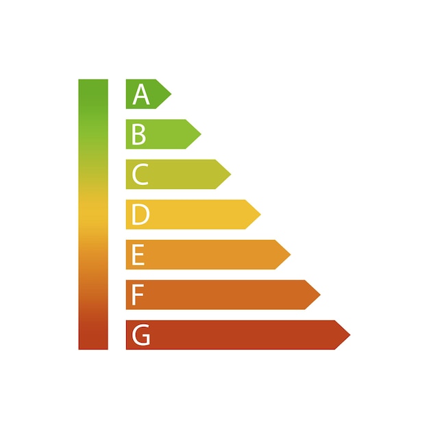 Vector pictogram voor energie-efficiëntieclassificatie vector illustratie eps