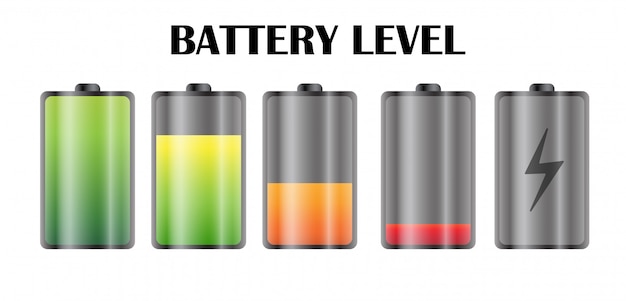 Pictogram voor energieniveau op de batterij van de smartphone.