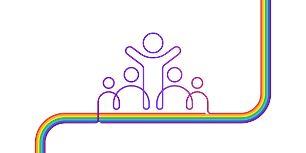 Pictogram voor inclusie en diversiteitscultuur Groep personen met gendergelijkheid Vector