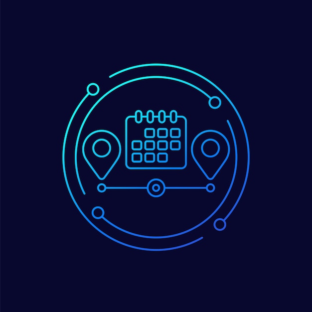 Pictogram voor leveringsschema met een lineair kalenderontwerp