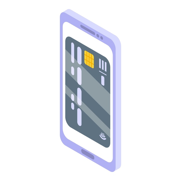 Pictogram voor mobiele betaling met creditcard Isometrisch van vectorpictogram voor mobiele betaling met creditcard voor webdesign geïsoleerd op een witte achtergrond