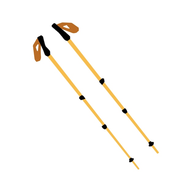 Vector pictogram voor nordic walking-stokken voor wandelen en trektochten