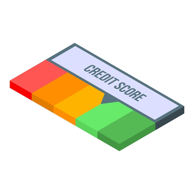 Pictogram voor normale kredietscore Isometrisch van vectorpictogram voor normale kredietscore voor webontwerp geïsoleerd op een witte achtergrond
