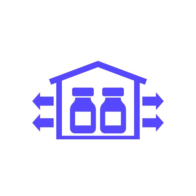 Pictogram voor opslag en distributie van vaccins op wit