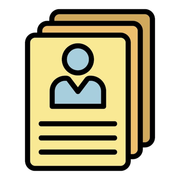 Pictogram voor persoonlijke bestanden Overzicht persoonlijke bestanden vector pictogram kleur plat geïsoleerd