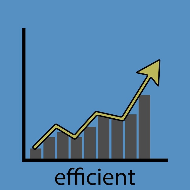 Pictogram voor stijgende efficiëntiegrafiek