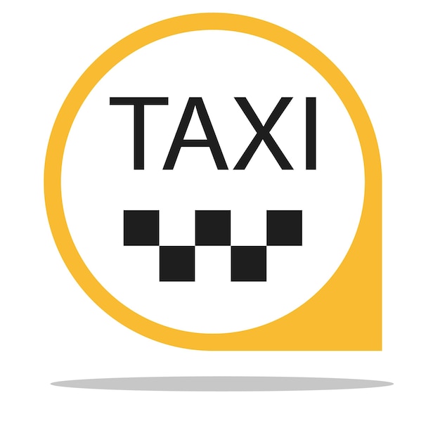 Pictogram voor taxiservice. aanwijzer locatie, vectorillustratie
