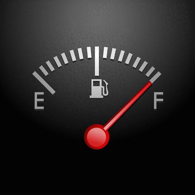 Pictogram voor volledige brandstofmeter. vector illustratie