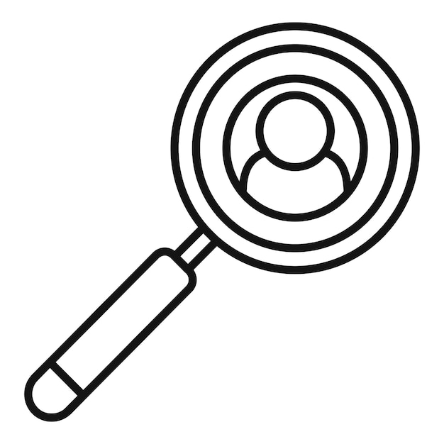 Pictogram voor zoeken naar persoonlijke informatie Overzicht Zoeken naar persoonlijke informatie vector pictogram voor webdesign geïsoleerd op een witte achtergrond
