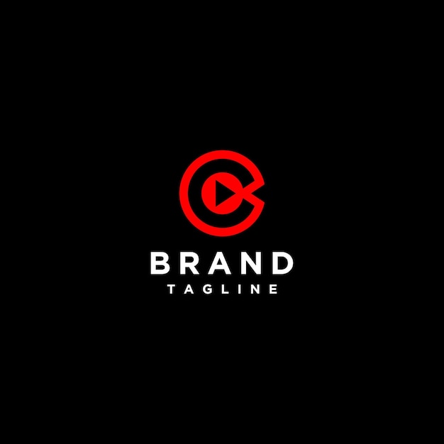 Pictogrammen afspelen in Letter C-logo-ontwerp