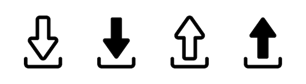 Pictogrammen uploaden en downloaden. Vectorpictogram uploaden. Symbolen downloaden