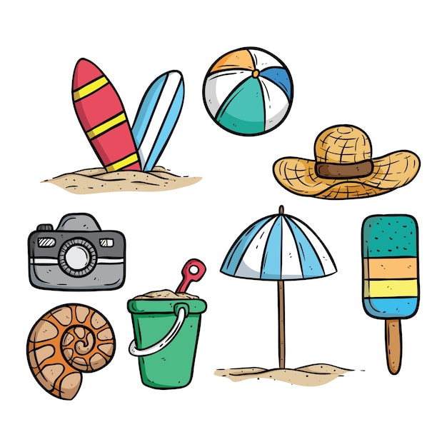 Pictogrammen van de zomer