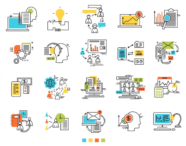 Pictogrammen voor e-business engineering idee