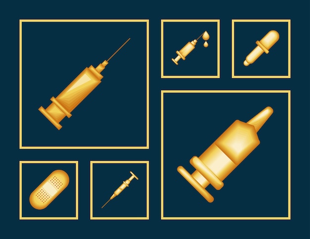 Pictogrammen voor medische spuiten