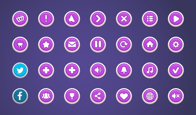 pictogrammen voor mobiele games, gebruikersinterface ui - ux
