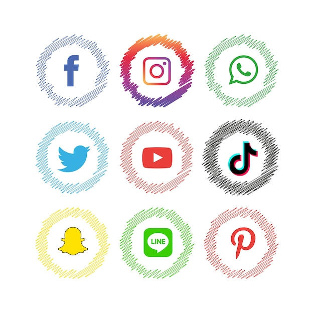 Pictogrammen voor sociale media instellen logo vector illustrator