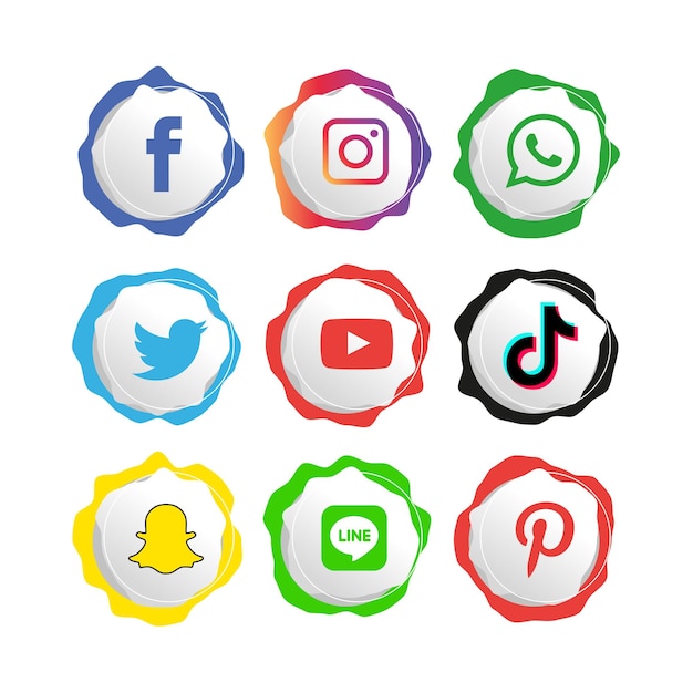 Pictogrammen voor sociale media instellen Logo Vector Illustrator