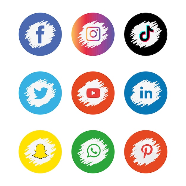 Vector pictogrammen voor sociale media instellen logo vector illustrator