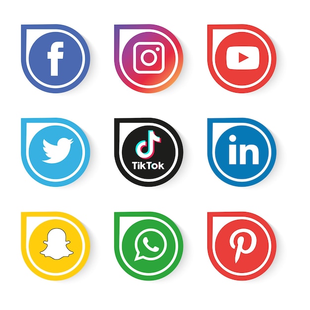 Pictogrammen voor sociale media instellen Logo Vector Illustrator