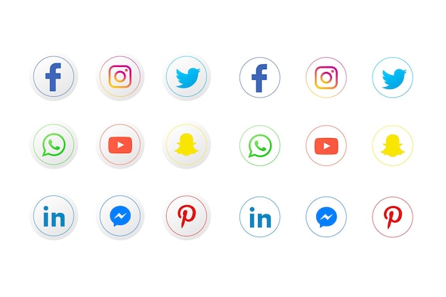 Vector pictogrammen voor sociale media