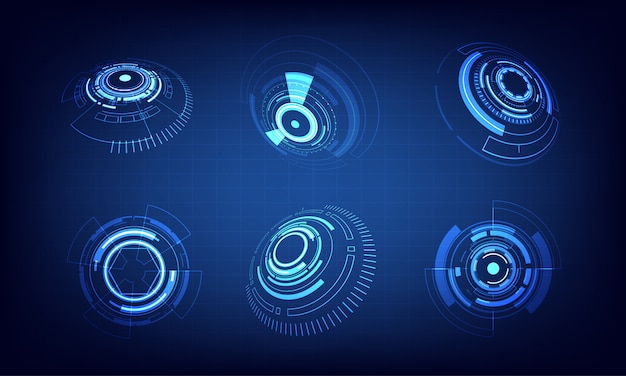 pictogrammenset technologie cirkel ontwerp