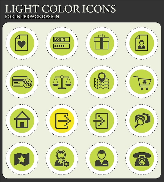 Pictogrammenset voor e-commerce-interface