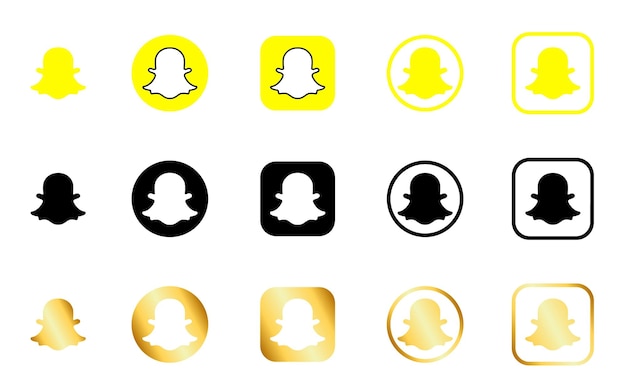 Vector pictogrampakket voor sociale media van snapchat