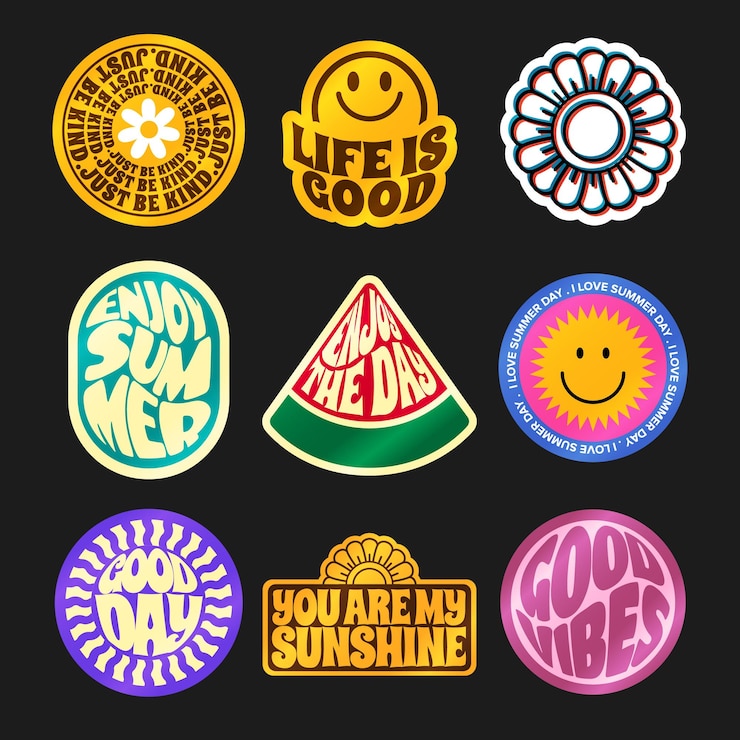 Vector pictogrampakket voor zomerstickers