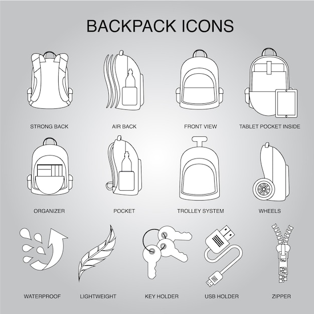 Pictograms backpack