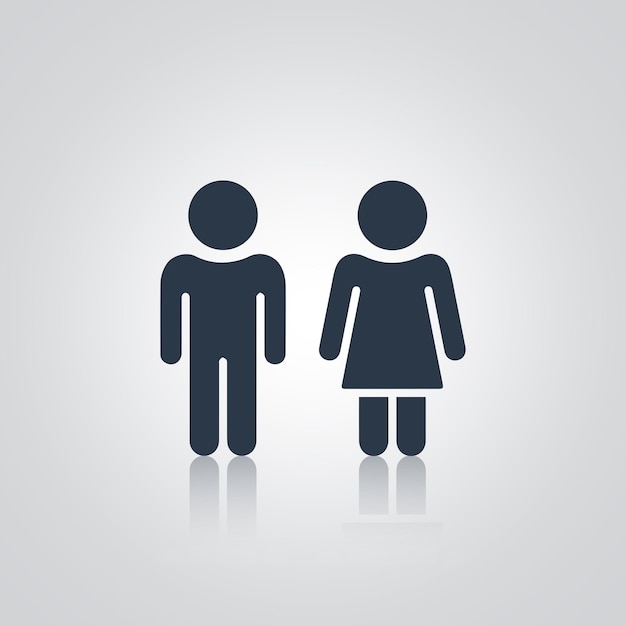 pictograms of a man and a woman toilet doors signs icons