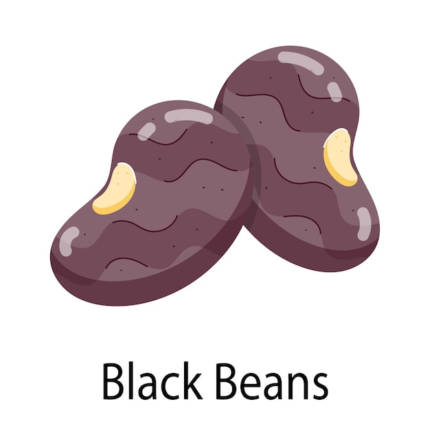 Vector a picture of a black muffins with the words black beans on it