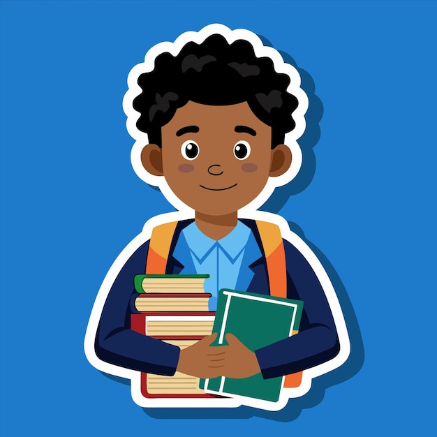 a picture of a boy with books and a book titled quot a boy quot
