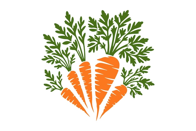 Una foto di carote con le cime di carote