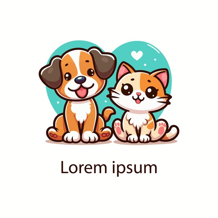 Vector 犬と猫の写真下部にlx lx lx って書いてある