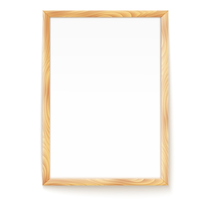 Vector picture frame isolated on a wall.