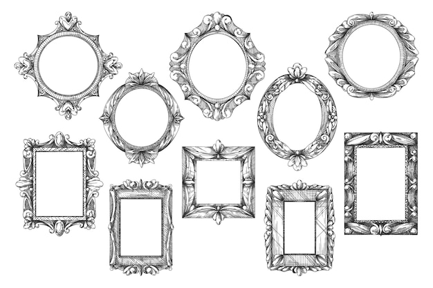 Picture frame sketch illustration