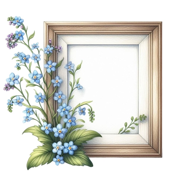Vector picture frame with beautiful flowers