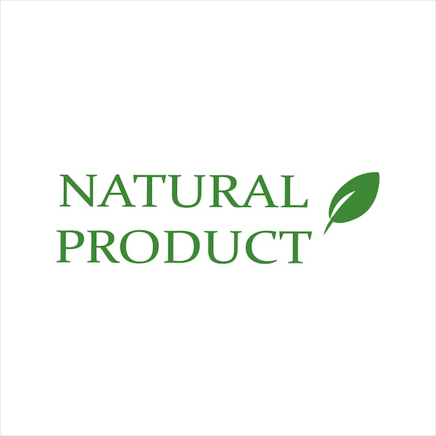 A picture of a green leaf that says natural product.