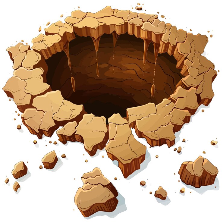 Vector a picture of a hole with a hole in the middle and the words quot rocks quot on the bottom