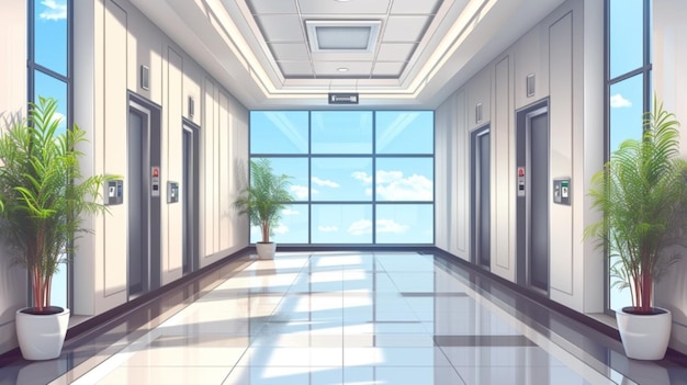 Vector a picture of a hospital hallway with a sign that says quot no parking quot