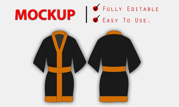 Vector a picture of a kimono in black and orange