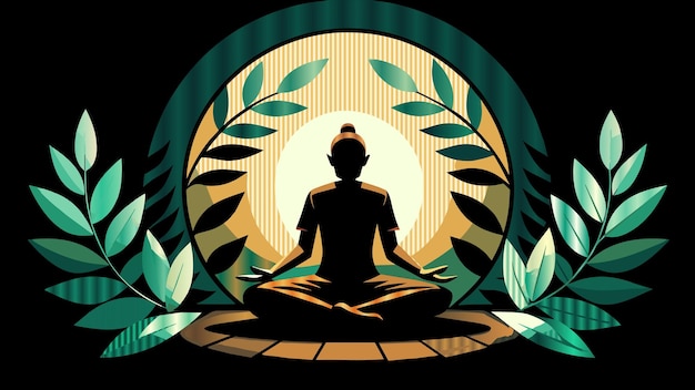 Vector a picture of a man in a lotus position