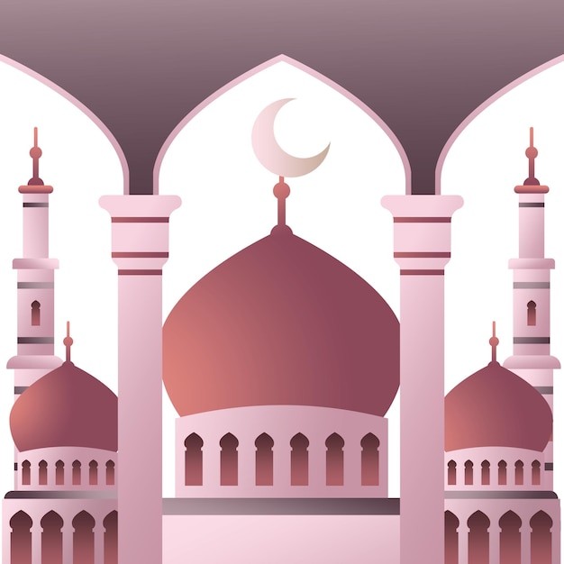 a picture of a mosque with a moon and a moon in the background