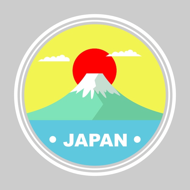 a picture of a mountain with the word japan on it