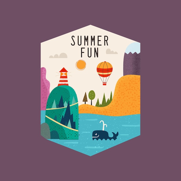 Изображение моря и надписи summer fun