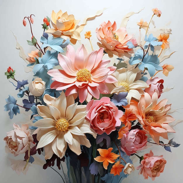 picture painting realistic canvas artwork oil artistic brush image wallpaper petal daisies