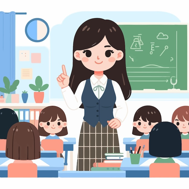 a picture of a teacher and students in a classroom with the words  to  on the bottom
