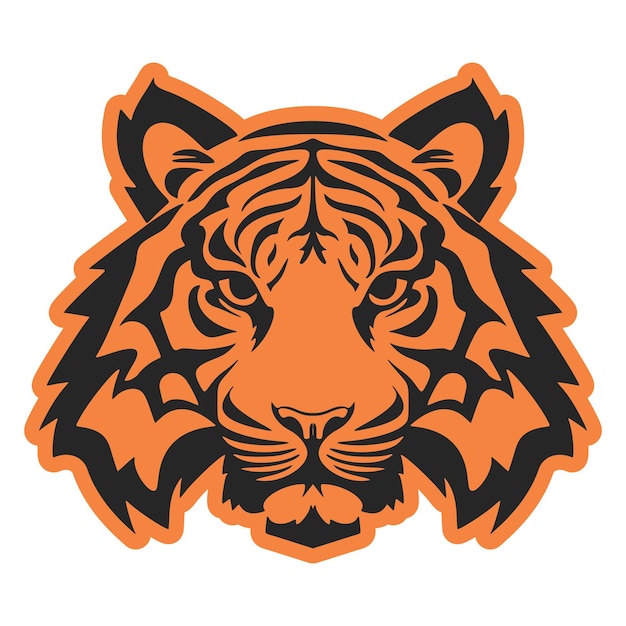 A picture of a tiger that is not complicated and can be easily recognized Vector Illustration