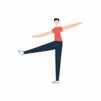 Vector a picture of a woman doing yoga with her arms stretched out